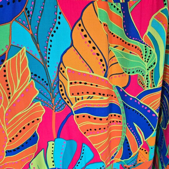 1. State Multicolor Tropical Leaf Print Maxi Dress Women's XL Extra Large NEW - Picture 4 of 10